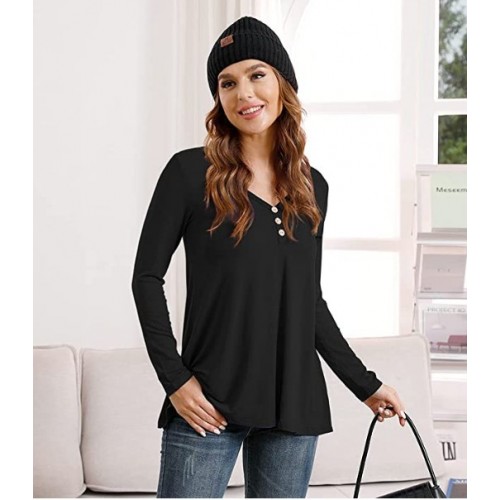 01 Black Womens Summer Short Sleeve Tunic Tops Loose Fit Casual T-Shirt Button Up Blouses 01 Black Womens Summer Short Sleeve Tunic Tops Loose Fit Casual T-Shirt Button Up Blouses