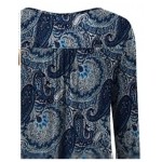 Blue Plus Size Tunic Tops Long Sleeve Casual Floral Printed Henley Shirts for Women Blue Plus Size Tunic Tops Long Sleeve Casual Floral Printed Henley Shirts for Women