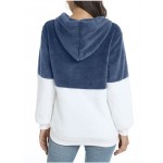 2022 Winter Women's Long Sleeve Casual Fuzzy Hoodies Soft Comfy Warm Fluffy Sweaters Zipped Up with Pocket