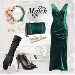 Women's Elegant Velvet Formal Dress Bodycon Evening Prom Sleeveless Ruched Dress Women's Elegant Velvet Formal Dress Bodycon Evening Prom Sleeveless Ruched Dress